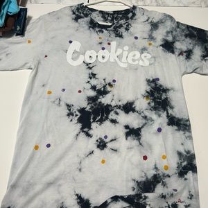 Men’s large cookies storm drip black & white tie dye t-shirt
